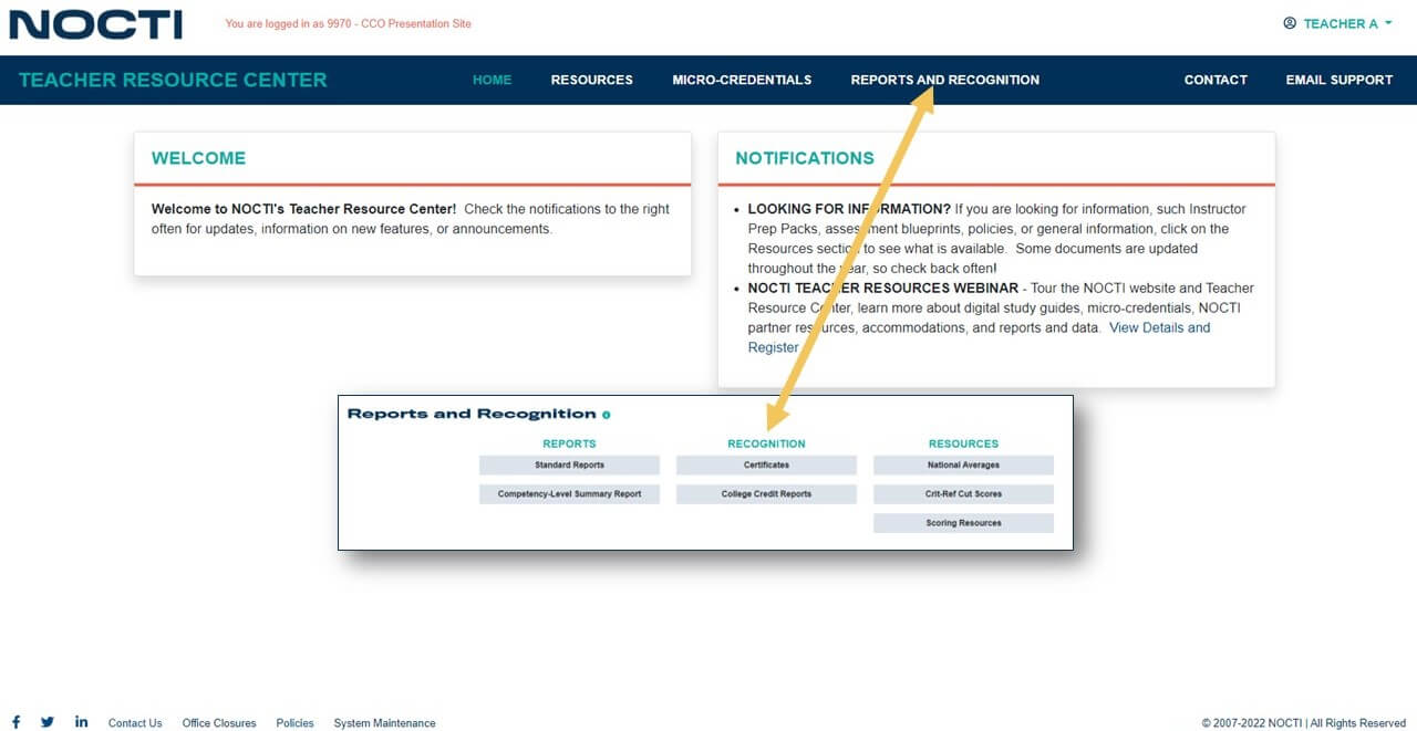 Reports and Recognition TRC Individual Report Sampl